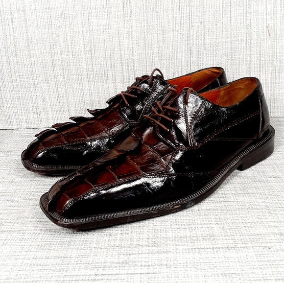 Romano Other - Romano "Lucas" Brown Genuine Crocodile Tail Eel Shoes 8.5